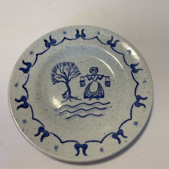Poppytrail by Metlox Provincial 2 bread plates California made in USA MCM blue - Picture 5 of 8